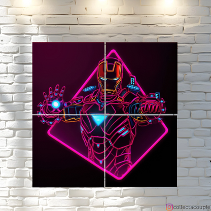 Iron Man: Neon Fandom Puzzle Board Wall Art