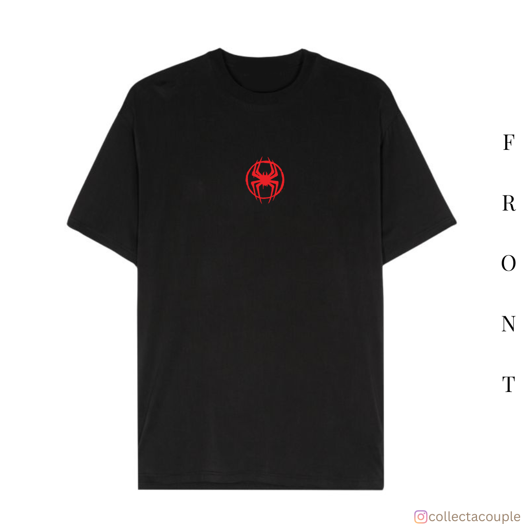 Spider Verse: Miles Morales Illustration Collage Oversized Unisex T-shirt (front and back print)