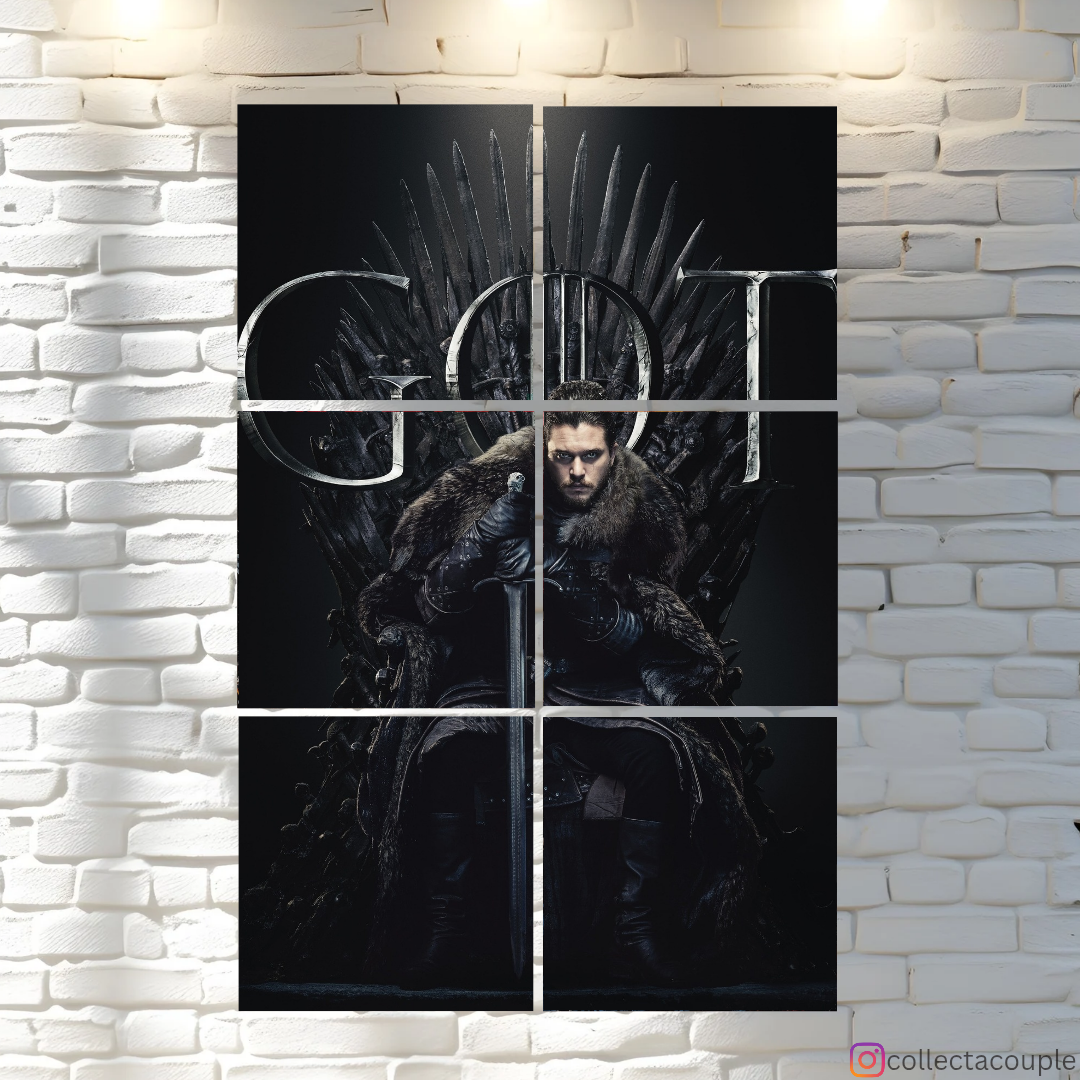 Game of Thrones: Jon Snow on Throne Fandom Puzzle Board Wall Art