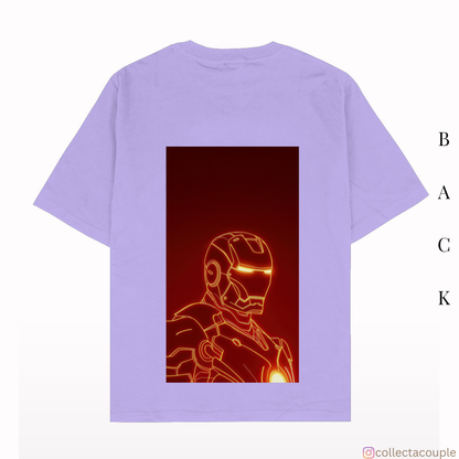 Iron Man: Glow Illustrated Oversized Unisex T-shirt (front and back print)