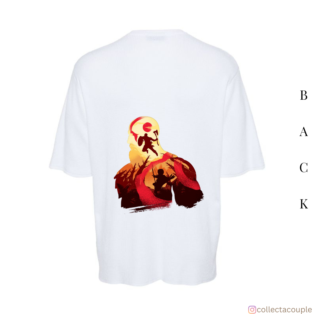 God of War: Kratos Illustration Oversized Unisex T-shirt (front and back print)