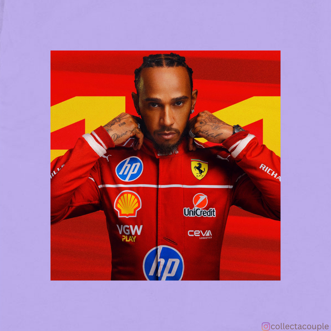 Lewis Hamilton: Ferrari Oversized Unisex T-shirt (front and back print)