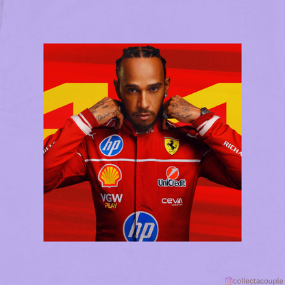 Lewis Hamilton: Ferrari Oversized Unisex T-shirt (front and back print)