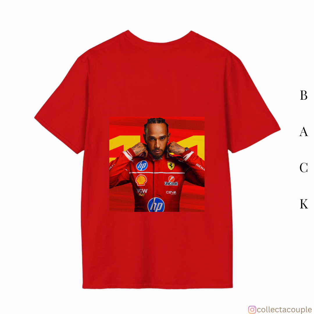 Lewis Hamilton: Ferrari Oversized Unisex T-shirt (front and back print)