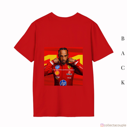 Lewis Hamilton: Ferrari Oversized Unisex T-shirt (front and back print)