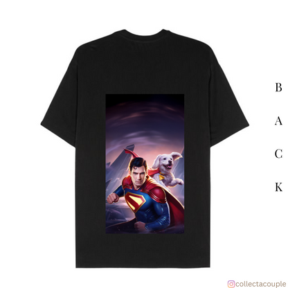 Superman: Superman and Krypto Oversized Unisex T-shirt (front and back print)