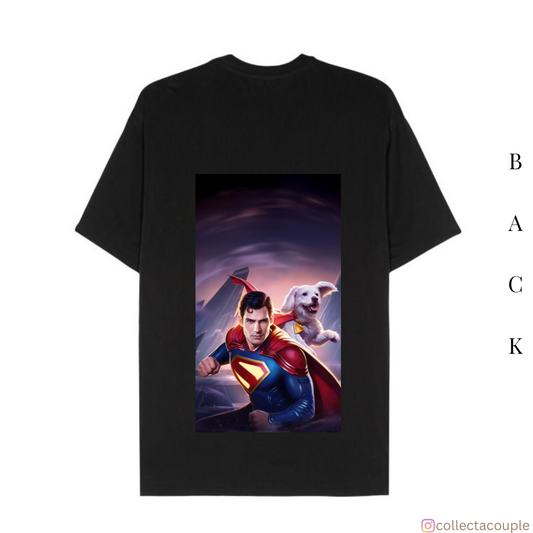 Superman: Superman and Krypto Oversized Unisex T-shirt (front and back print)