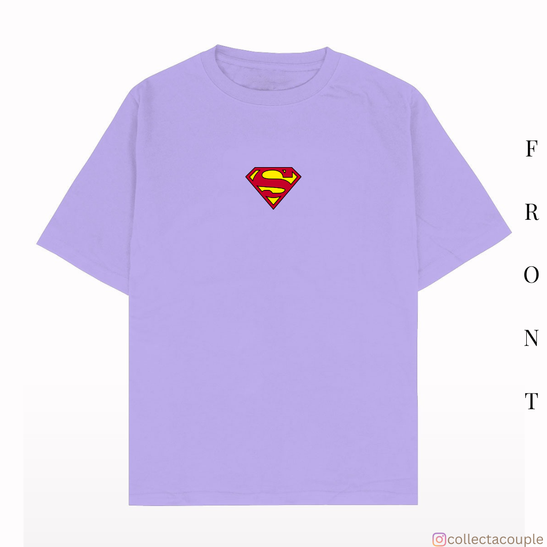 Superman: Superman and Krypto Illustration Oversized Unisex T-shirt (front and back print)