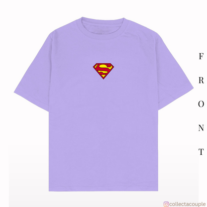 Superman: Superman and Krypto Illustration Oversized Unisex T-shirt (front and back print)