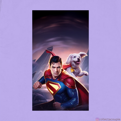 Superman: Superman and Krypto Oversized Unisex T-shirt (front and back print)