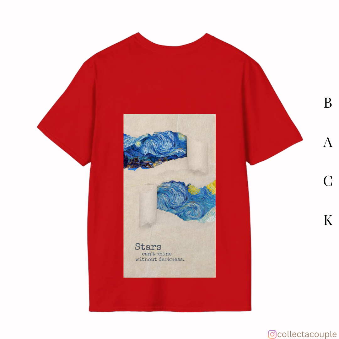 Van Gogh: Starry Night Collage Oversized Unisex T-shirt (front and back print)