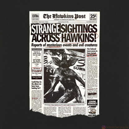 Stranger Things: The Hawkins Post Oversized Unisex T-shirt (front and back print)