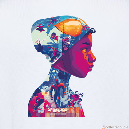 Spider Verse: Miles Morales Illustration Collage Oversized Unisex T-shirt (front and back print)