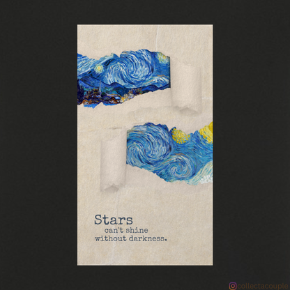 Van Gogh: Starry Night Collage Oversized Unisex T-shirt (front and back print)