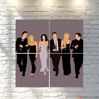 Friends Cast: Illustration Fandom Puzzle Board Wall Art