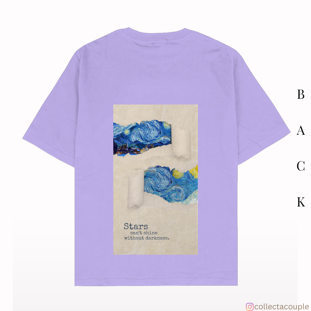 Van Gogh: Starry Night Collage Oversized Unisex T-shirt (front and back print)