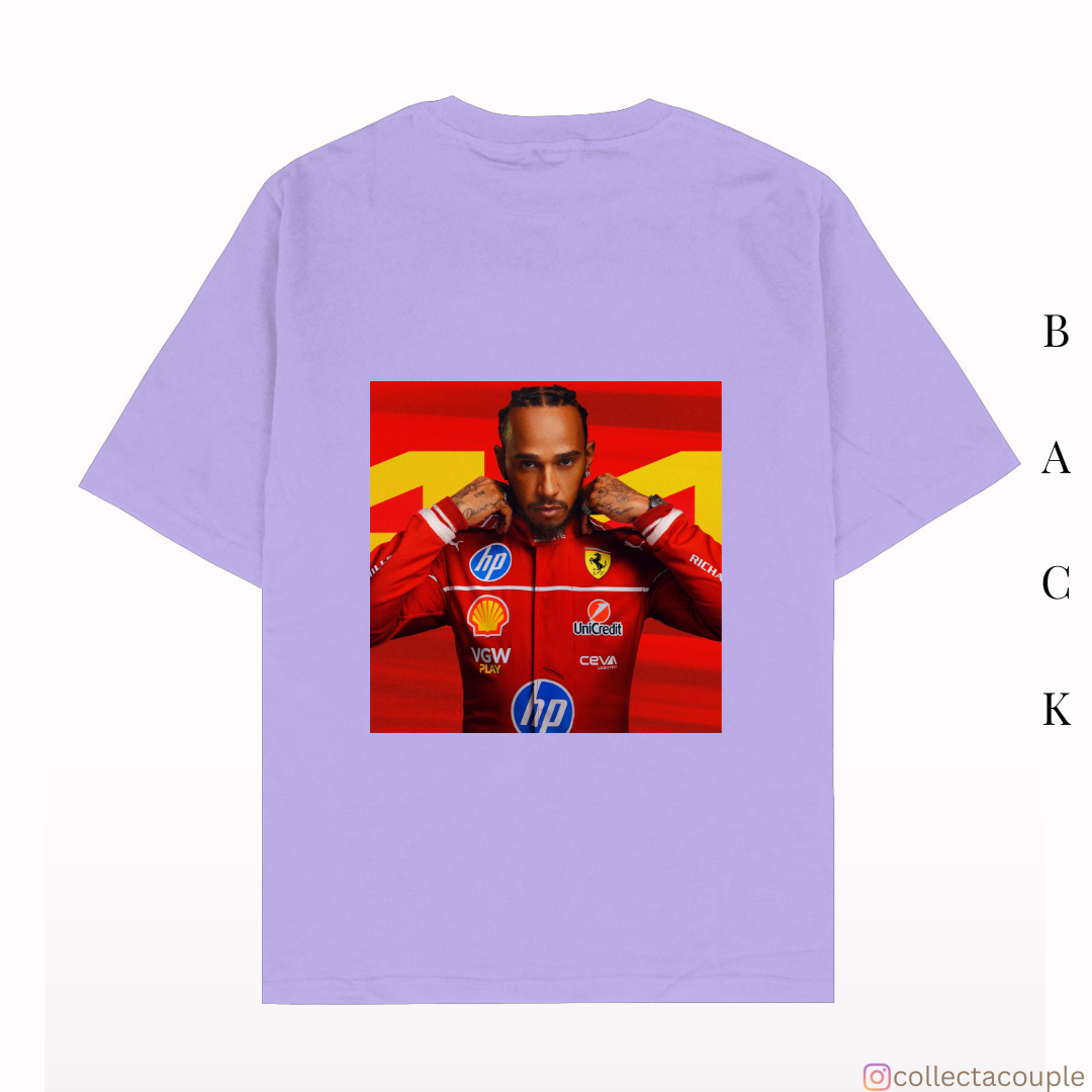 Lewis Hamilton: Ferrari Oversized Unisex T-shirt (front and back print)