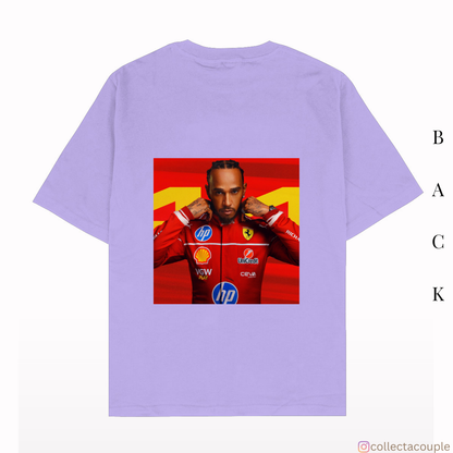 Lewis Hamilton: Ferrari Oversized Unisex T-shirt (front and back print)