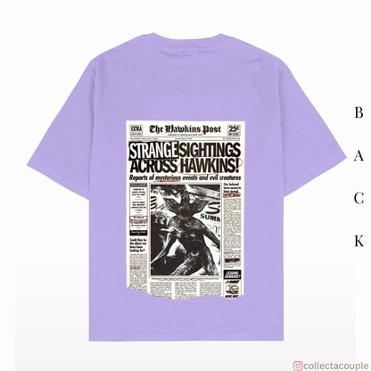 Stranger Things: The Hawkins Post Oversized Unisex T-shirt (front and back print)