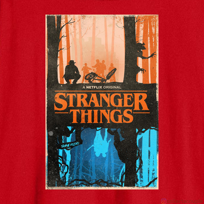 Stranger Things: Upside Down Illustrated Oversized Unisex T-shirt (front and back print)