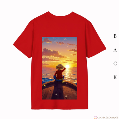 One Piece: Monkey D Luffy Scenic Oversized Unisex T-shirt (front and back print)