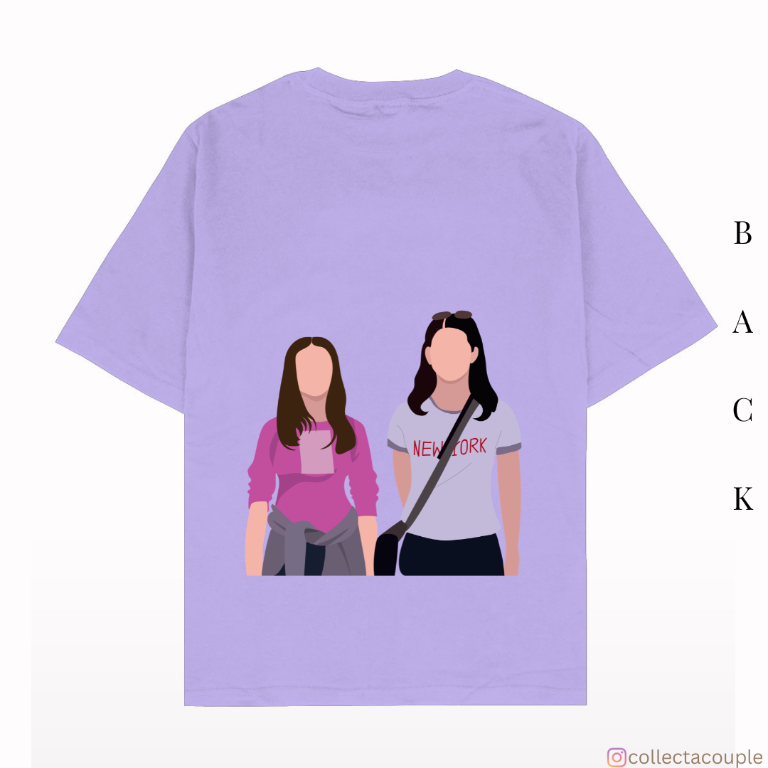 Gilmore Girls: Illustrated Rory & Lorelai Oversized Unisex T-shirt (front and back print)