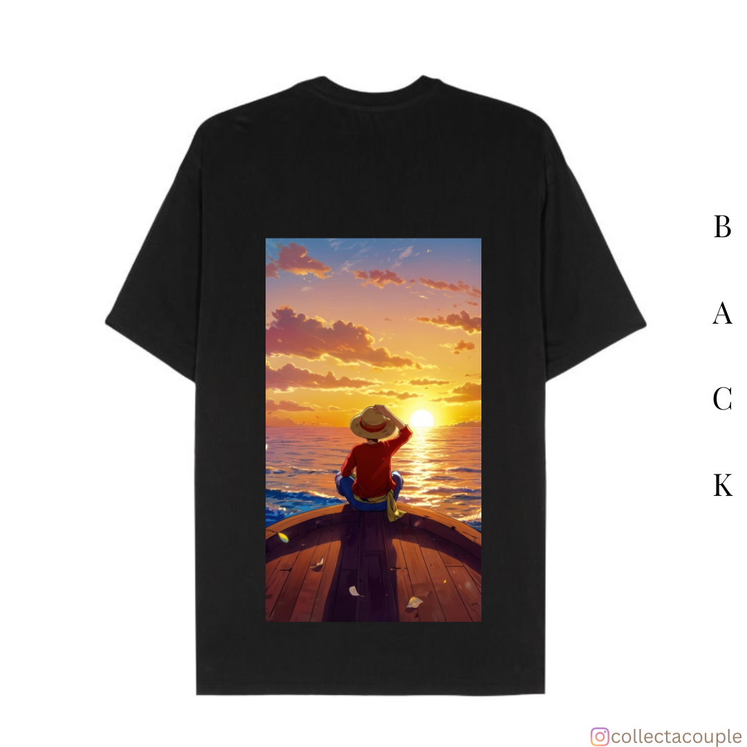 One Piece: Monkey D Luffy Scenic Oversized Unisex T-shirt (front and back print)