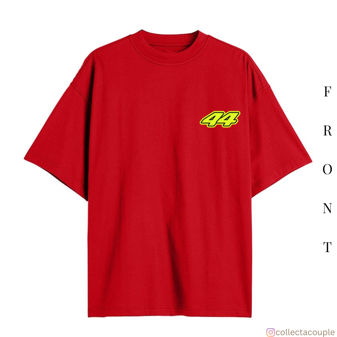 Lewis Hamilton: Ferrari Oversized Unisex T-shirt (front and back print)