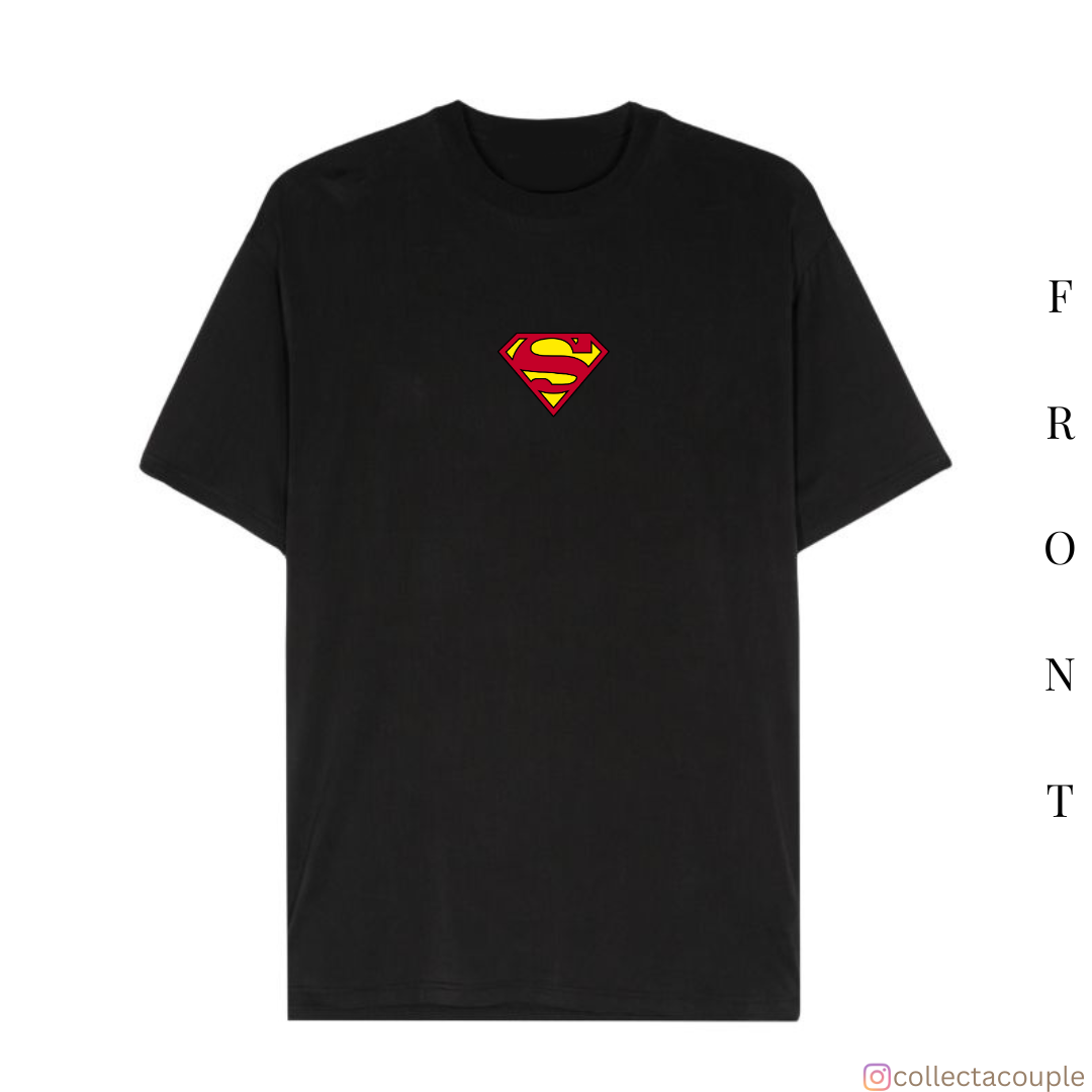 Superman: Superman and Krypto Illustration Oversized Unisex T-shirt (front and back print)