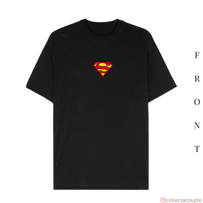 Superman: Superman and Krypto Illustration Oversized Unisex T-shirt (front and back print)
