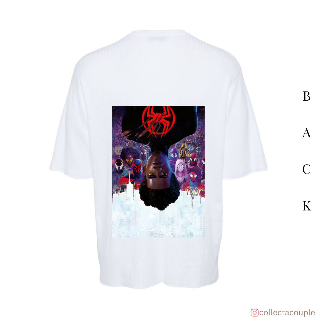 Spider Verse: Miles Morales Upside Down Oversized Unisex T-shirt (front and back print)