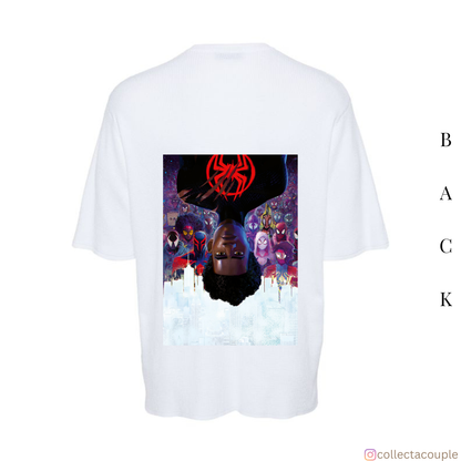 Spider Verse: Miles Morales Upside Down Oversized Unisex T-shirt (front and back print)