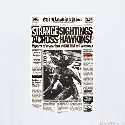 Stranger Things: The Hawkins Post Oversized Unisex T-shirt (front and back print)