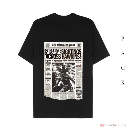 Stranger Things: The Hawkins Post Oversized Unisex T-shirt (front and back print)