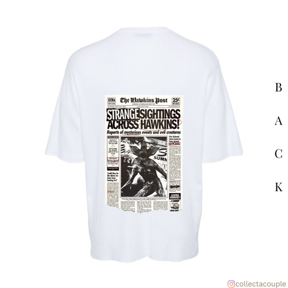 Stranger Things: The Hawkins Post Oversized Unisex T-shirt (front and back print)