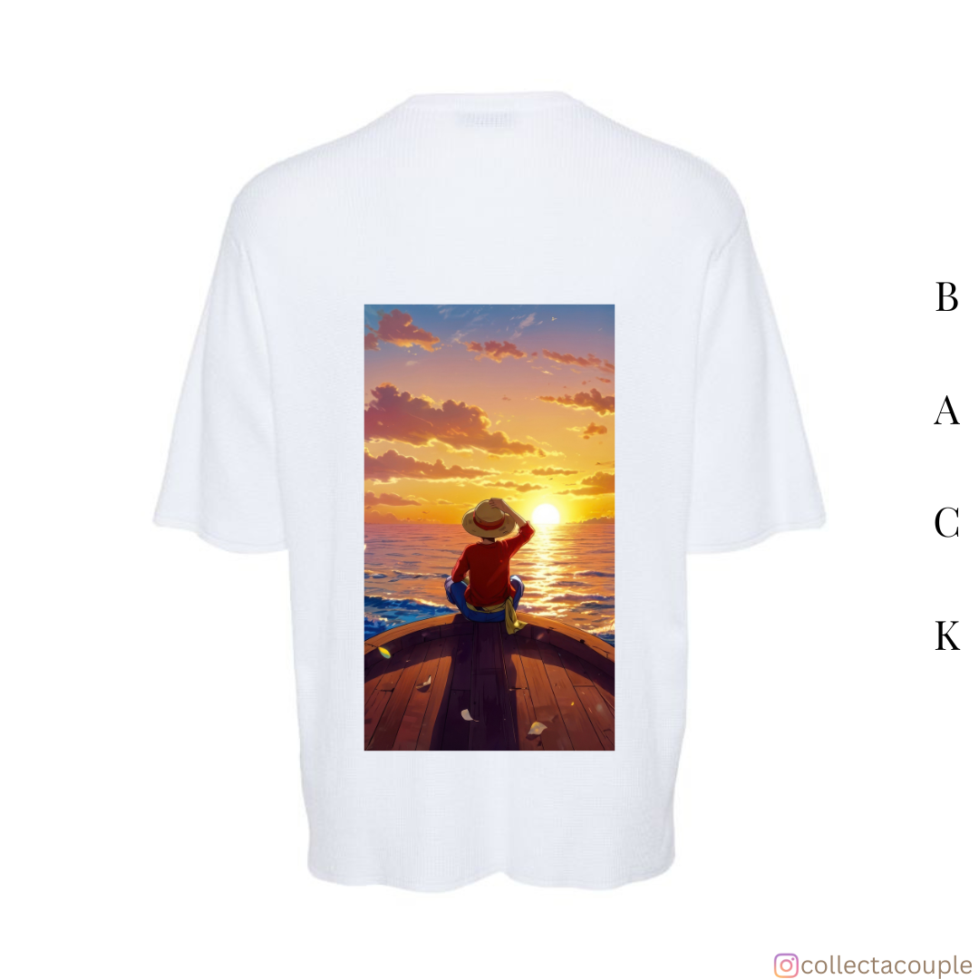 One Piece: Monkey D Luffy Scenic Oversized Unisex T-shirt (front and back print)