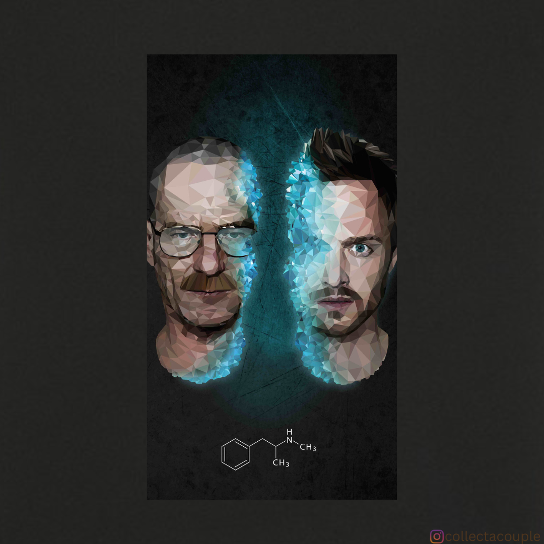 Breaking Bad: Walter and Jesse Illustrated Oversized Unisex T-shirt (front and back print)