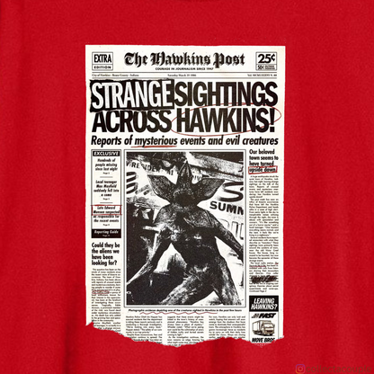 Stranger Things: The Hawkins Post Oversized Unisex T-shirt (front and back print)