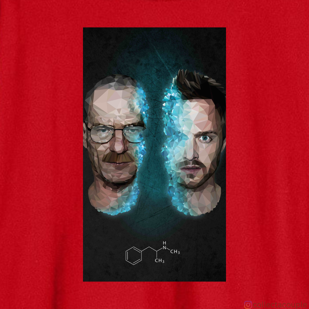 Breaking Bad: Walter and Jesse Illustrated Oversized Unisex T-shirt (front and back print)