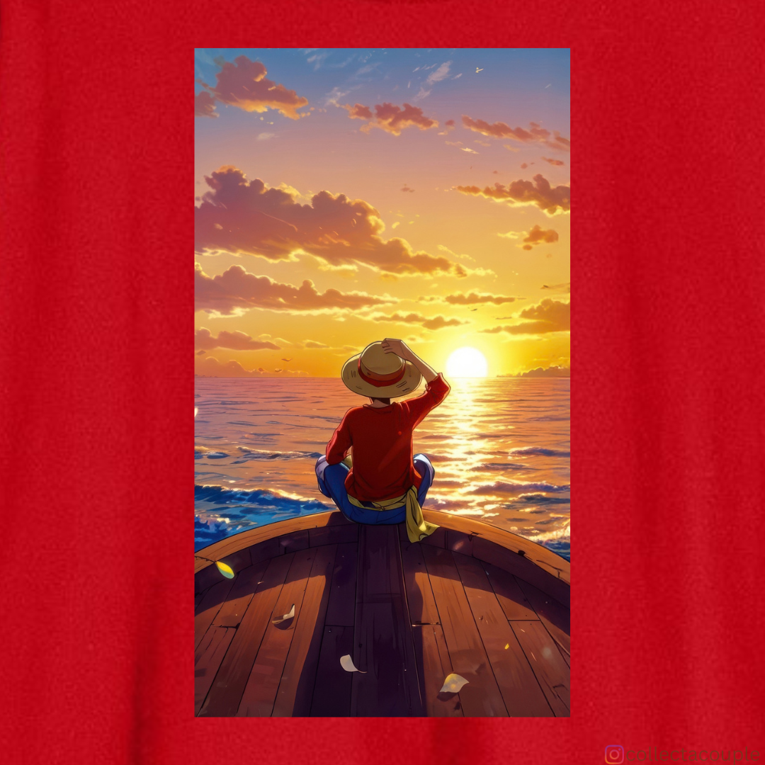One Piece: Monkey D Luffy Scenic Oversized Unisex T-shirt (front and back print)