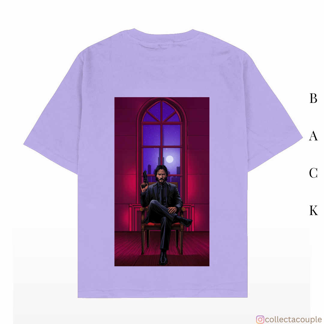 John Wick: Illustrated Oversized Unisex T-shirt (front and back print)