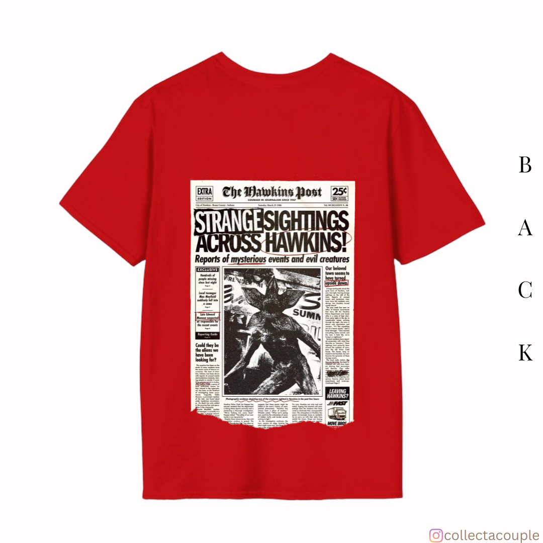 Stranger Things: The Hawkins Post Oversized Unisex T-shirt (front and back print)