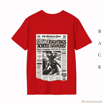 Stranger Things: The Hawkins Post Oversized Unisex T-shirt (front and back print)