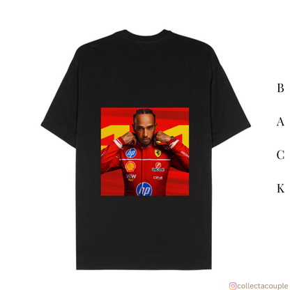 Lewis Hamilton: Ferrari Oversized Unisex T-shirt (front and back print)