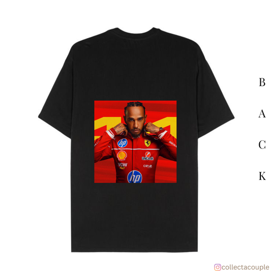Lewis Hamilton: Ferrari Oversized Unisex T-shirt (front and back print)