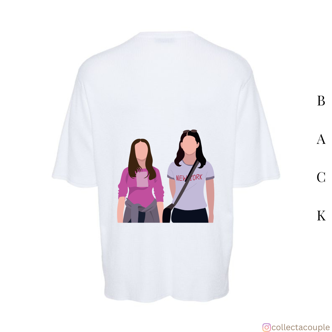Gilmore Girls: Illustrated Rory & Lorelai Oversized Unisex T-shirt (front and back print)