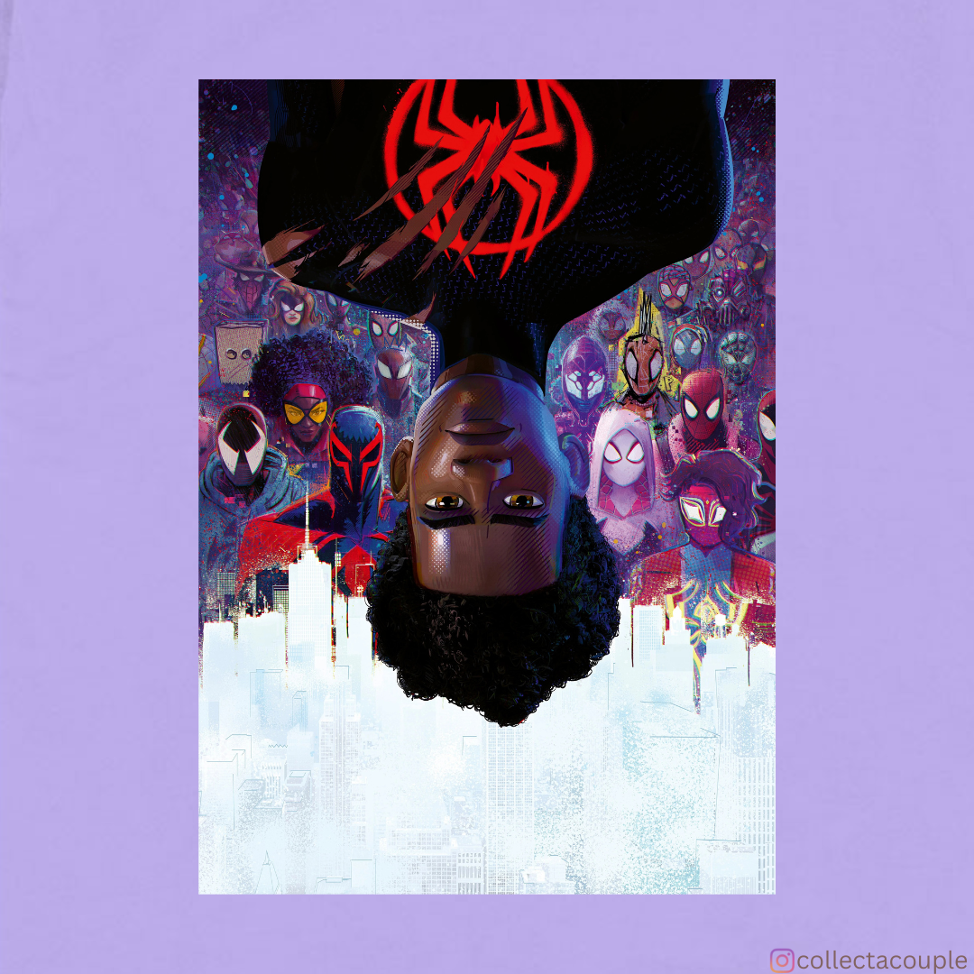 Spider Verse: Miles Morales Upside Down Oversized Unisex T-shirt (front and back print)