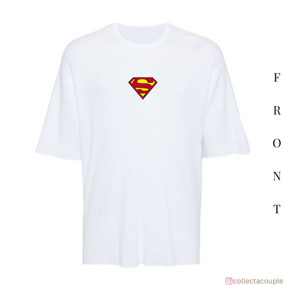 Superman: Superman and Krypto Illustration Oversized Unisex T-shirt (front and back print)