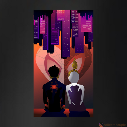 Spider-Man Across the SpiderVerse: Miles Morales and Gwen Stacy Unisex Hoodie  (front & back print)