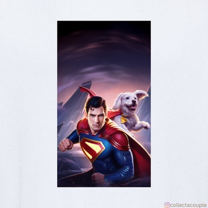 Superman: Superman and Krypto Oversized Unisex T-shirt (front and back print)